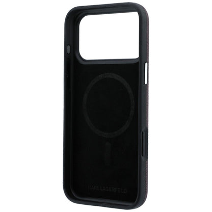 Coque MagSafe pour Apple iPhone 18 Pro / 17 Pro, Karl Lagerfeld, Logo Allongé Grainé, Bordeaux