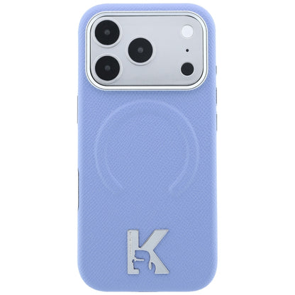 Coque MagSafe pour Apple iPhone 18 Pro / 17 Pro, Karl Lagerfeld, Grained Embossed Ring, bleu