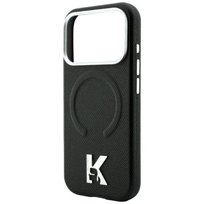 MagSafe Case for Apple iPhone 18 Pro / 17 Pro, Karl Lagerfeld, Grained Embossed Ring, Black