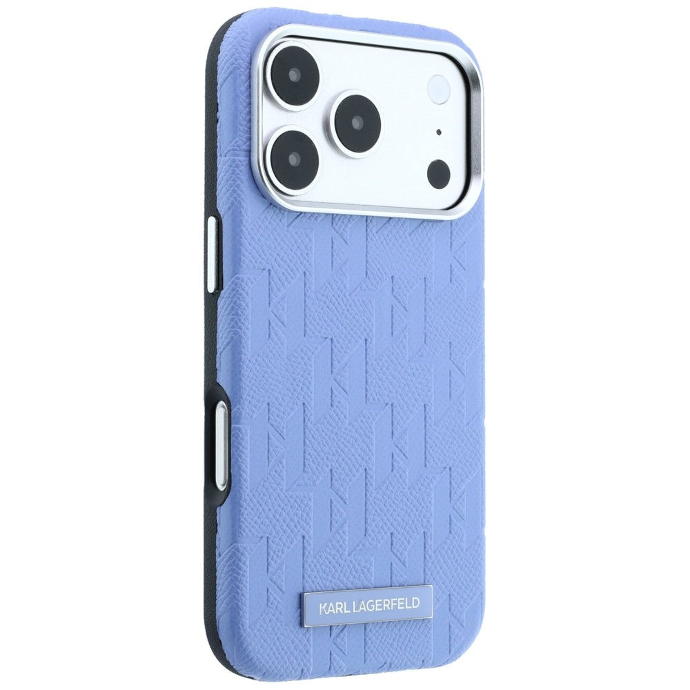 MagSafe-Hülle für Apple iPhone 18 Pro / 17 Pro, Karl Lagerfeld, Grained Mono Resin Logo, Blau