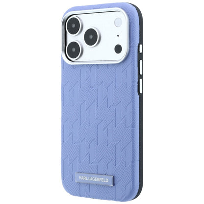 MagSafe-Hülle für Apple iPhone 18 Pro / 17 Pro, Karl Lagerfeld, Grained Mono Resin Logo, Blau
