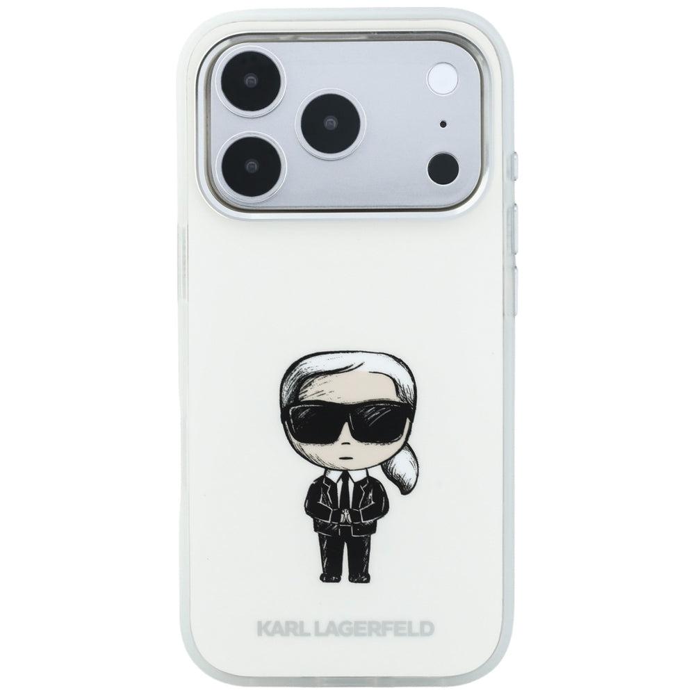 MagSafe-Hülle für Apple iPhone 18 Pro / 17 Pro, Karl Lagerfeld, HC IML Ikonik Sketch Print, Beige
