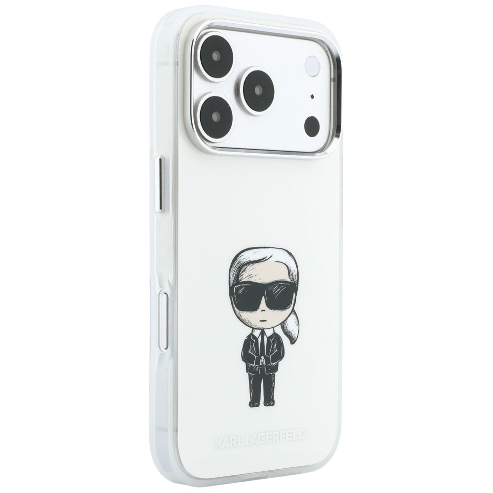 MagSafe-Hülle für Apple iPhone 18 Pro / 17 Pro, Karl Lagerfeld, HC IML Ikonik Sketch Print, Beige