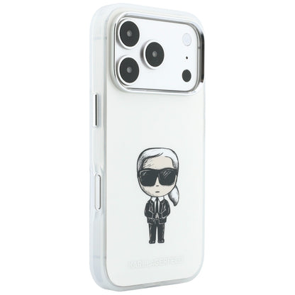 MagSafe-Hülle für Apple iPhone 18 Pro / 17 Pro, Karl Lagerfeld, HC IML Ikonik Sketch Print, Beige