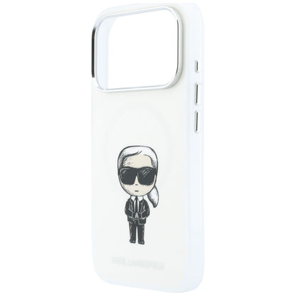 MagSafe-Hülle für Apple iPhone 18 Pro / 17 Pro, Karl Lagerfeld, HC IML Ikonik Sketch Print, Beige