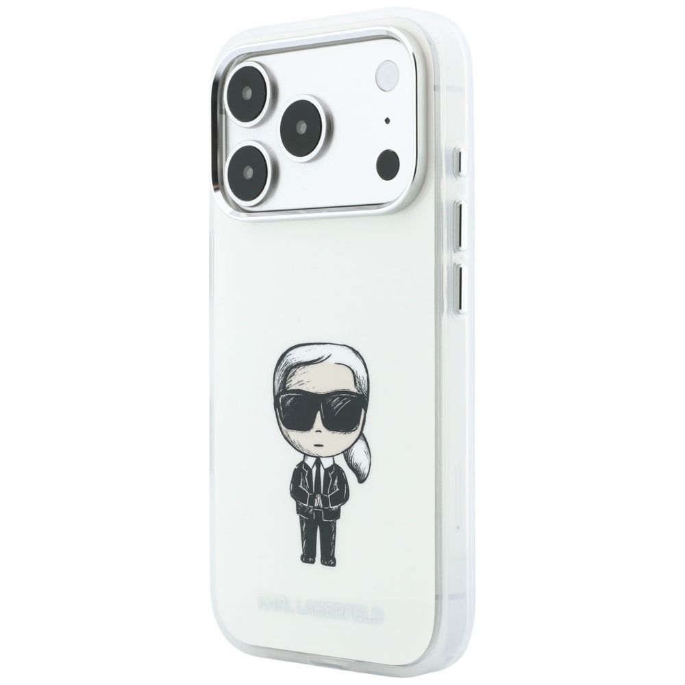 MagSafe-Hülle für Apple iPhone 18 Pro / 17 Pro, Karl Lagerfeld, HC IML Ikonik Sketch Print, Beige
