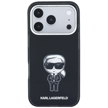 MagSafe-Hülle für Apple iPhone 18 Pro / 17 Pro, Karl Lagerfeld, HC IML Ikonik Sketch Print, Schwarz
