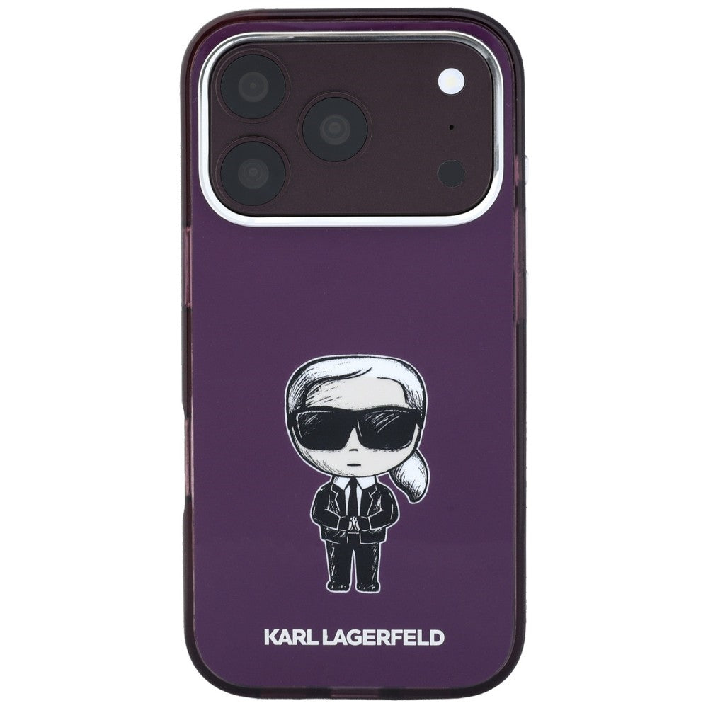 MagSafe-Hülle für Apple iPhone 18 Pro / 17 Pro, Karl Lagerfeld, HC IML Ikonik Sketch Print, Burgunderrot
