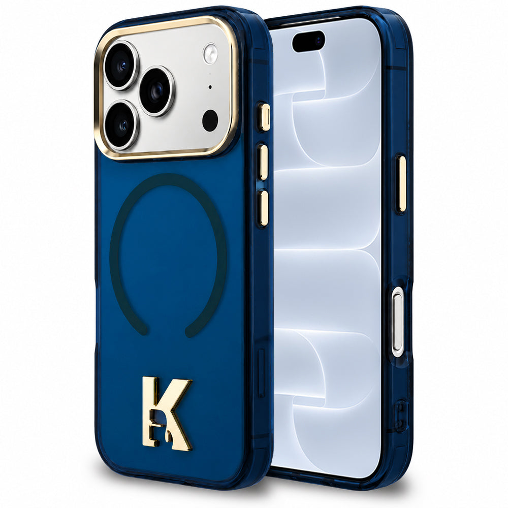MagSafe-Hülle für Apple iPhone 18 Pro / 17 Pro, Karl Lagerfeld, IML Karl Head Logo, Blau