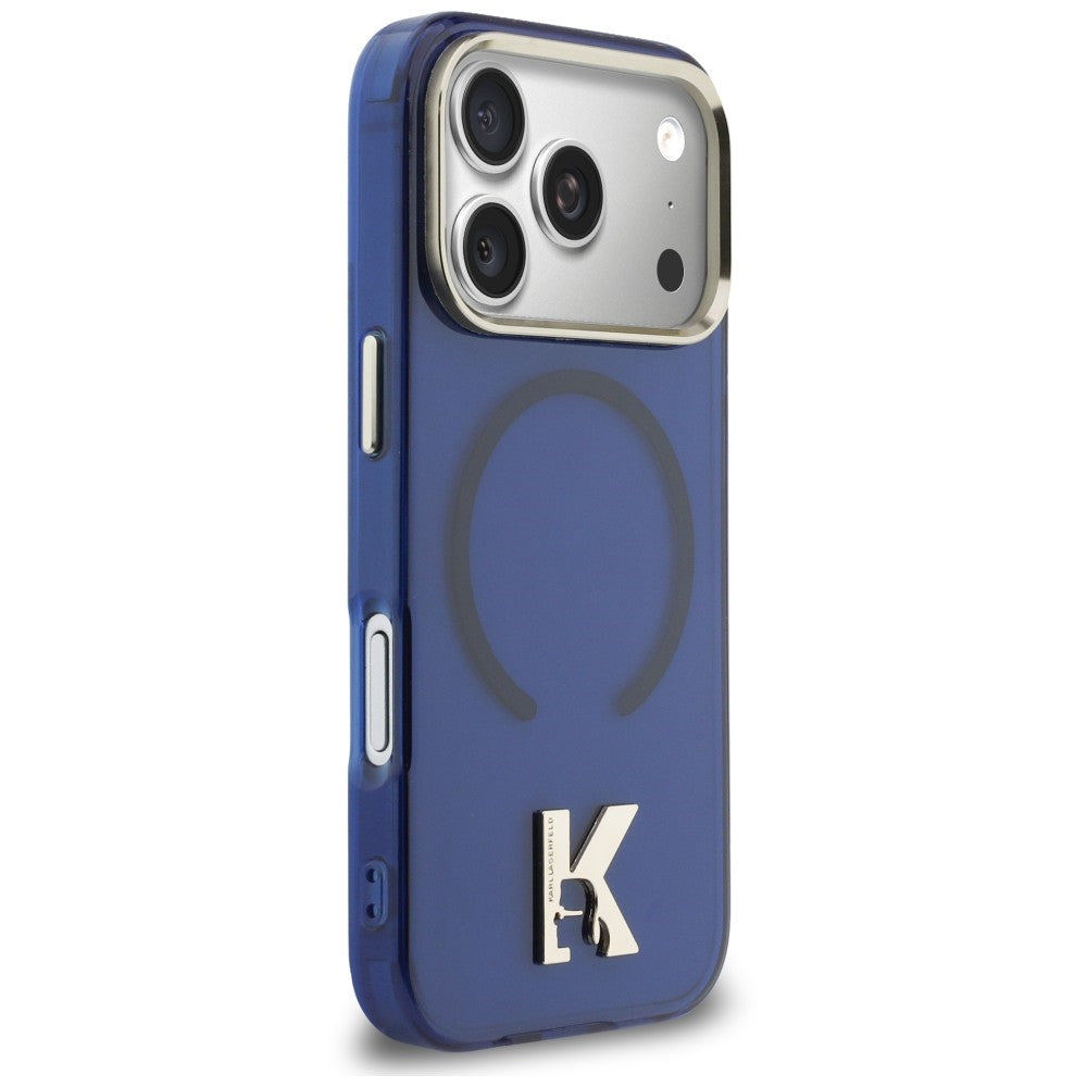 MagSafe-Hülle für Apple iPhone 18 Pro / 17 Pro, Karl Lagerfeld, IML Karl Head Logo, Blau