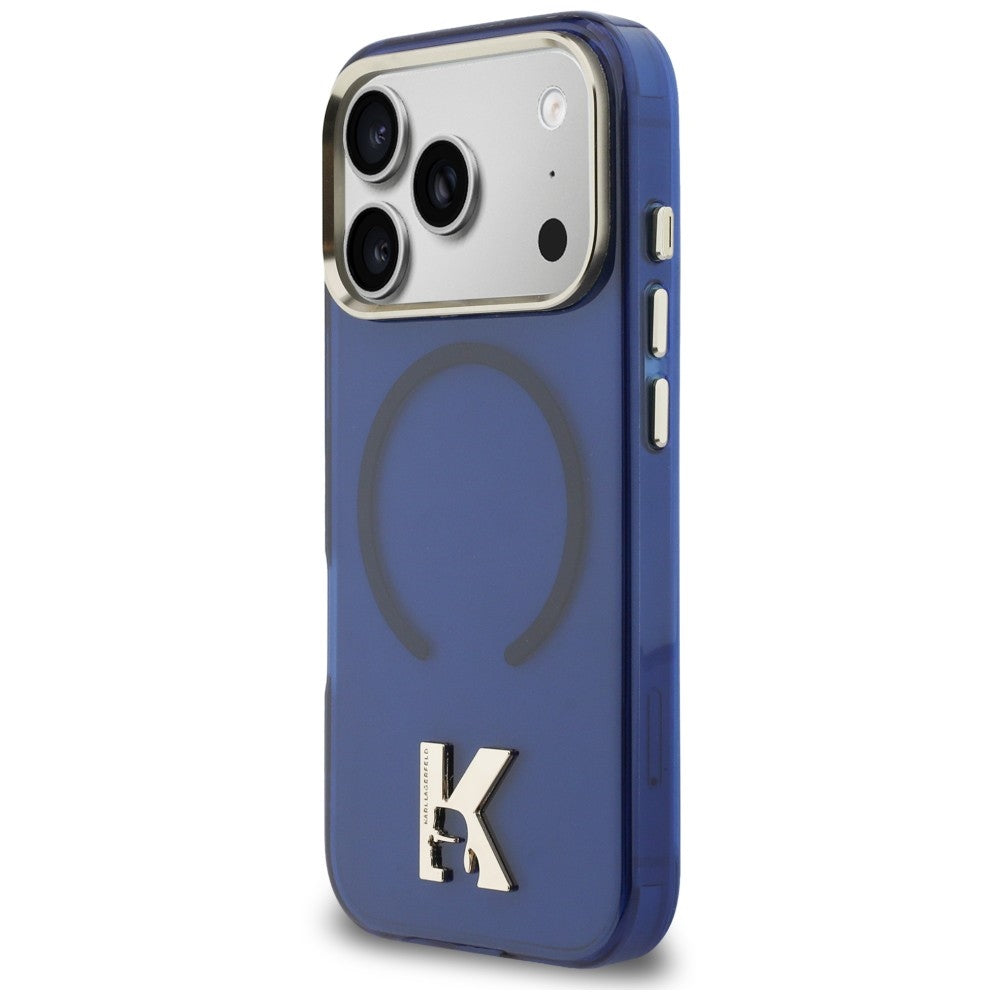 MagSafe-Hülle für Apple iPhone 18 Pro / 17 Pro, Karl Lagerfeld, IML Karl Head Logo, Blau