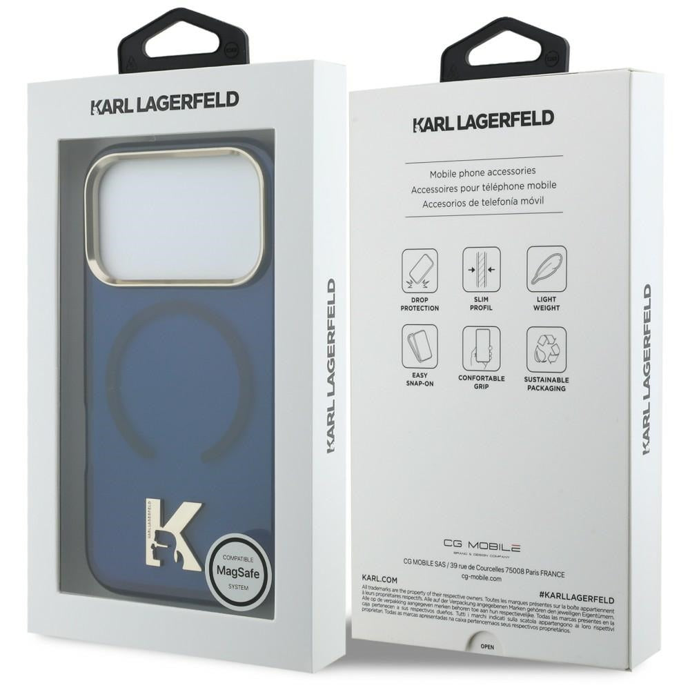 MagSafe-Hülle für Apple iPhone 18 Pro / 17 Pro, Karl Lagerfeld, IML Karl Head Logo, Blau