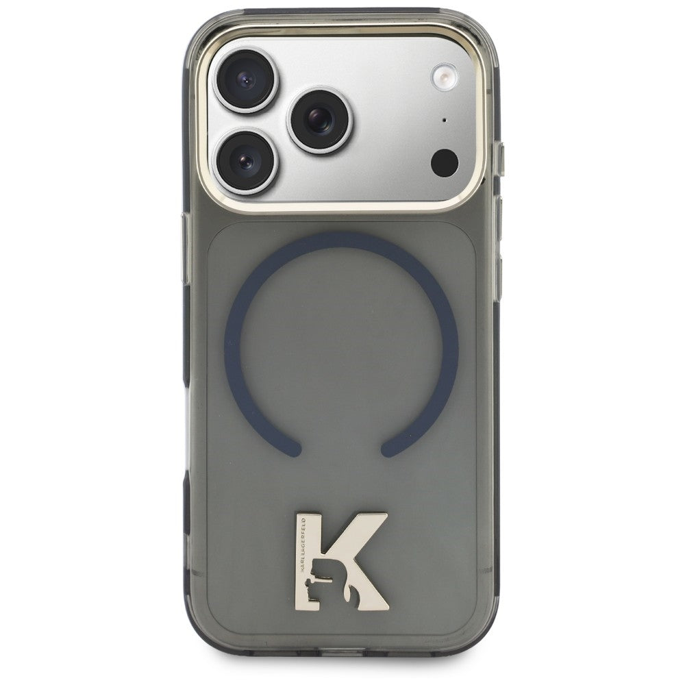 MagSafe-Hülle für Apple iPhone 18 Pro / 17 Pro, Karl Lagerfeld, IML Karl Head Logo, Schwarz