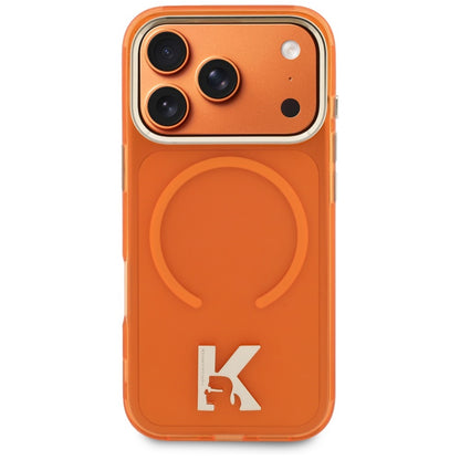 Coque MagSafe pour Apple iPhone 18 Pro / 17 Pro, Karl Lagerfeld, IML Karl Head Logo, orange