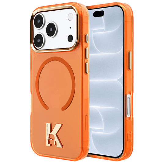MagSafe-Hülle für Apple iPhone 18 Pro / 17 Pro, Karl Lagerfeld, IML Karl Head Logo, Orange
