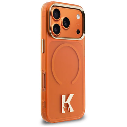 Coque MagSafe pour Apple iPhone 18 Pro / 17 Pro, Karl Lagerfeld, IML Karl Head Logo, orange