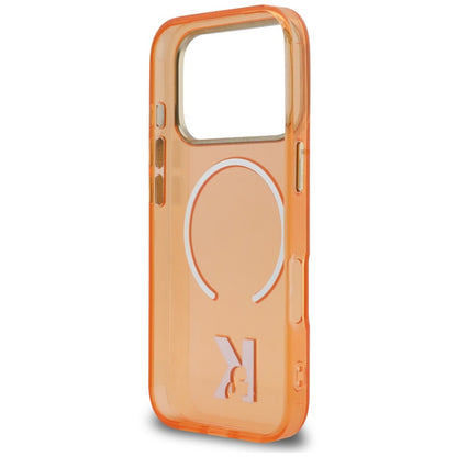 Coque MagSafe pour Apple iPhone 18 Pro / 17 Pro, Karl Lagerfeld, IML Karl Head Logo, orange