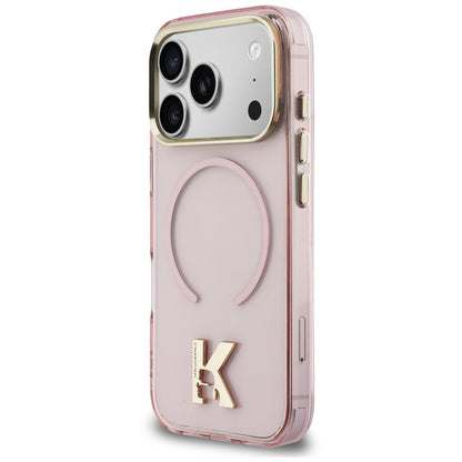 Coque MagSafe pour Apple iPhone 18 Pro / 17 Pro, Karl Lagerfeld, logo IML Karl Head, rose