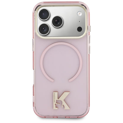Coque MagSafe pour Apple iPhone 18 Pro / 17 Pro, Karl Lagerfeld, logo IML Karl Head, rose
