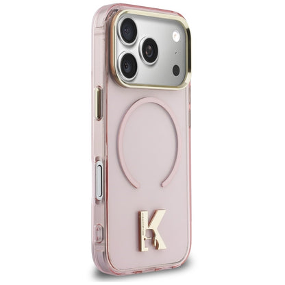 Coque MagSafe pour Apple iPhone 18 Pro / 17 Pro, Karl Lagerfeld, logo IML Karl Head, rose