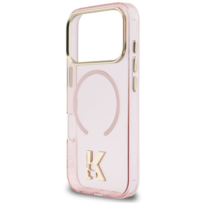 Coque MagSafe pour Apple iPhone 18 Pro / 17 Pro, Karl Lagerfeld, logo IML Karl Head, rose