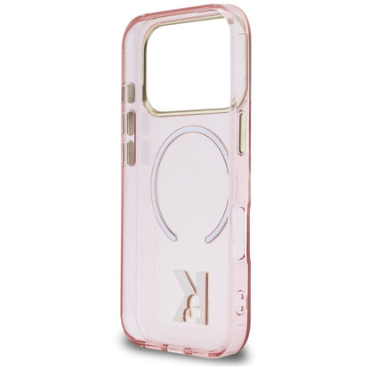 Coque MagSafe pour Apple iPhone 18 Pro / 17 Pro, Karl Lagerfeld, logo IML Karl Head, rose