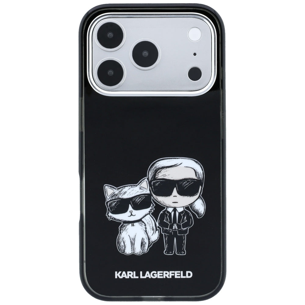 MagSafe-Hülle für Apple iPhone 18 Pro / 17 Pro, Karl Lagerfeld, IML KC Bodies Sketch Print, Schwarz