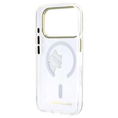 MagSafe-Hülle für Apple iPhone 18 Pro / 17 Pro, Karl Lagerfeld, IML Peekaboo Print und Metallrahmen, Transparent