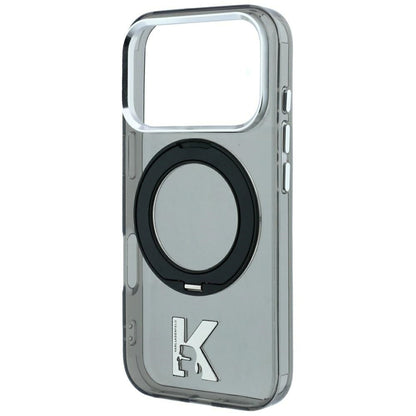 Coque MagSafe pour Apple iPhone 18 Pro / 17 Pro, Karl Lagerfeld, Support Anneau IML Kameo Metal, Noire