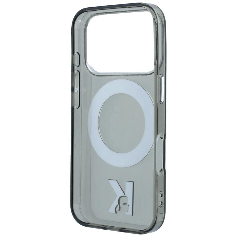 Coque MagSafe pour Apple iPhone 18 Pro / 17 Pro, Karl Lagerfeld, Support Anneau IML Kameo Metal, Noire