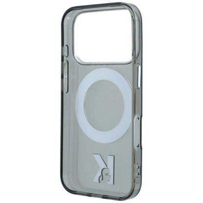 Coque MagSafe pour Apple iPhone 18 Pro / 17 Pro, Karl Lagerfeld, Support Anneau IML Kameo Metal, Noire