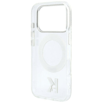 MagSafe-Hülle für Apple iPhone 18 Pro / 17 Pro, Karl Lagerfeld, IML Ring Stand Kameo Metall, Transparent