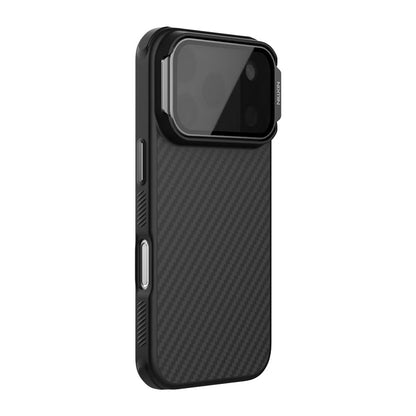 Coque MagSafe pour Apple iPhone 18 Pro / 17 Pro, Nillkin, CarboProp avec protection d'objectif noire transparente, noire