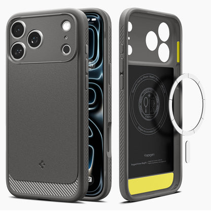 MagSafe-Hülle für Apple iPhone 18 Pro / 17 Pro, Spigen, Rugged Armor, Grau ACS12148