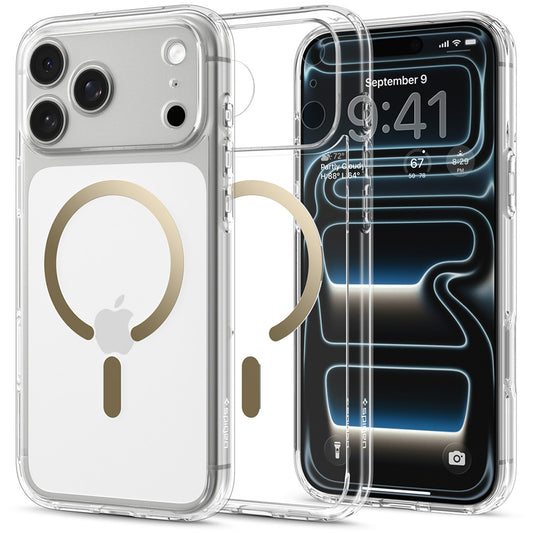 MagSafe-Hülle für Apple iPhone 18 Pro / 17 Pro, Spigen, Ultra Hybrid, Transparentes Gold ACS12157