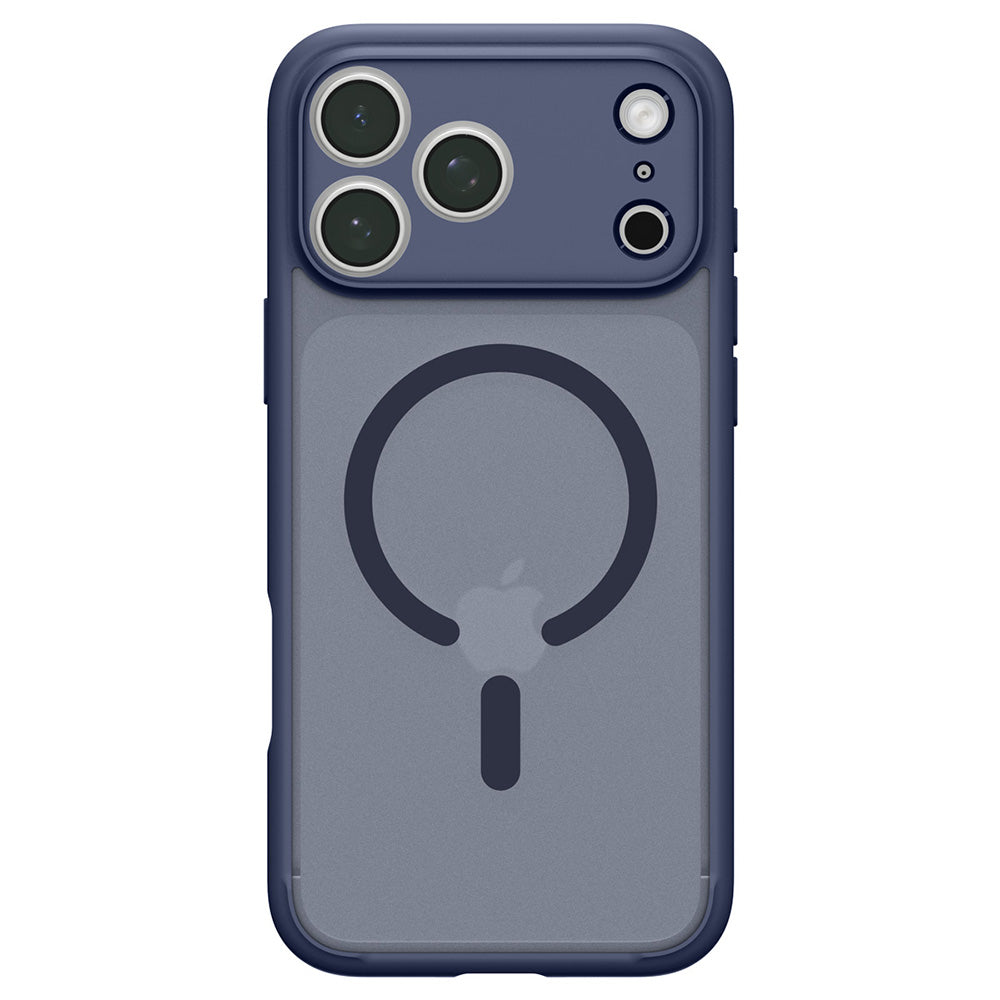 Coque MagSafe pour Apple iPhone 18 Pro / 17 Pro, Spigen, Ultra Hybrid, Bleu Marine Satiné ACS11931
