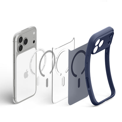 Coque MagSafe pour Apple iPhone 18 Pro / 17 Pro, Spigen, Ultra Hybrid, Bleu Marine Satiné ACS11931