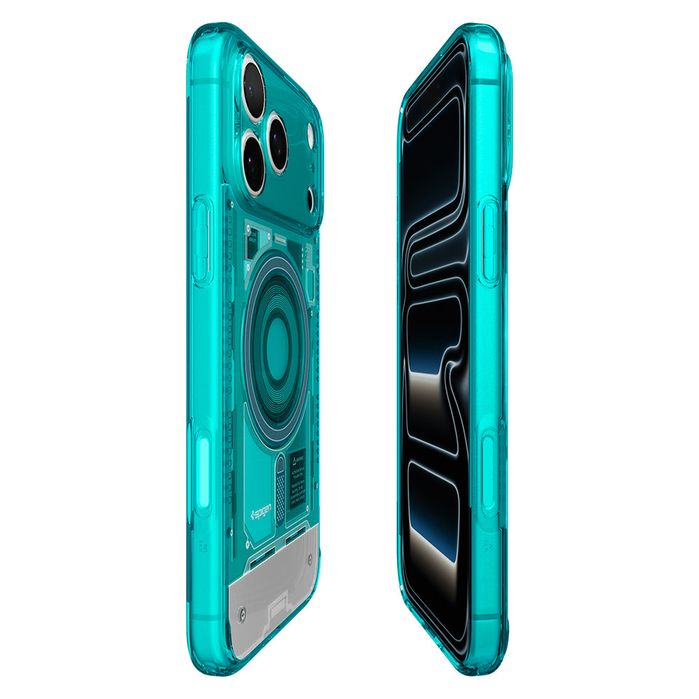 Coque MagSafe pour Apple iPhone 18 Pro / 17 Pro, Spigen, Ultra Hybrid C-One, Turquoise ACS11985