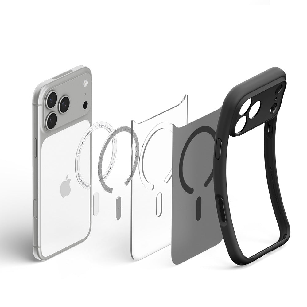 Coque MagSafe pour Apple iPhone 18 Pro / 17 Pro, Spigen, Ultra Hybrid, Noir Satiné ACS12160