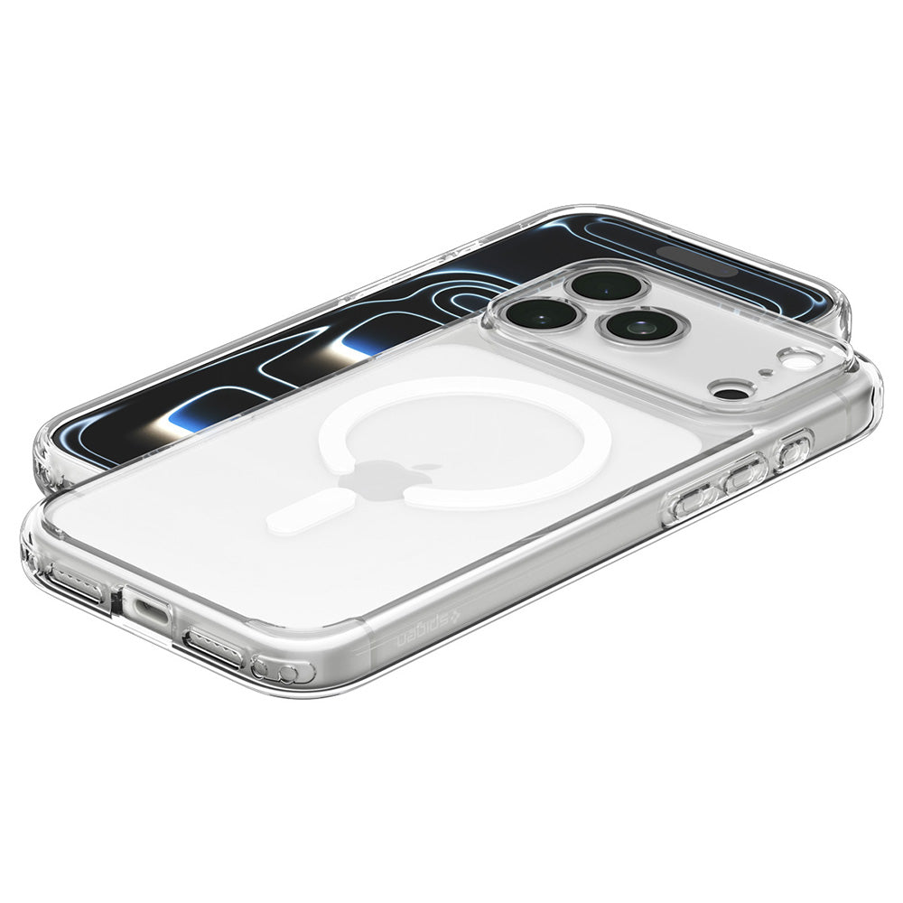 MagSafe-Hülle für Apple iPhone 18 Pro / 17 Pro, Spigen, Ultra Hybrid, Transparent Weiß ACS12155