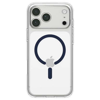 Coque MagSafe pour Apple iPhone 18 Pro / 17 Pro, Spigen, Ultra Hybrid, Transparent Bleu Marine ACS12158