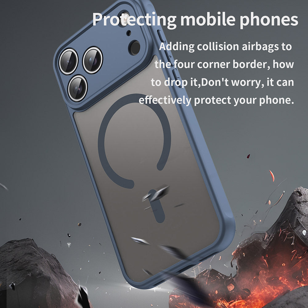 Coque MagSafe pour Apple iPhone 18 Pro / 17 Pro, Techsuit, HaloFrost II, Bleu marine