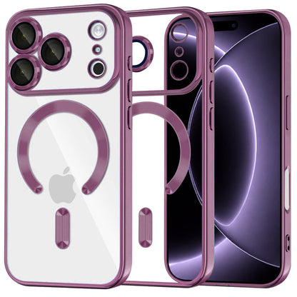 Coque MagSafe pour Apple iPhone 18 Pro / 17 Pro, Techsuit, Luxury Crystal, Bordeaux Foncé