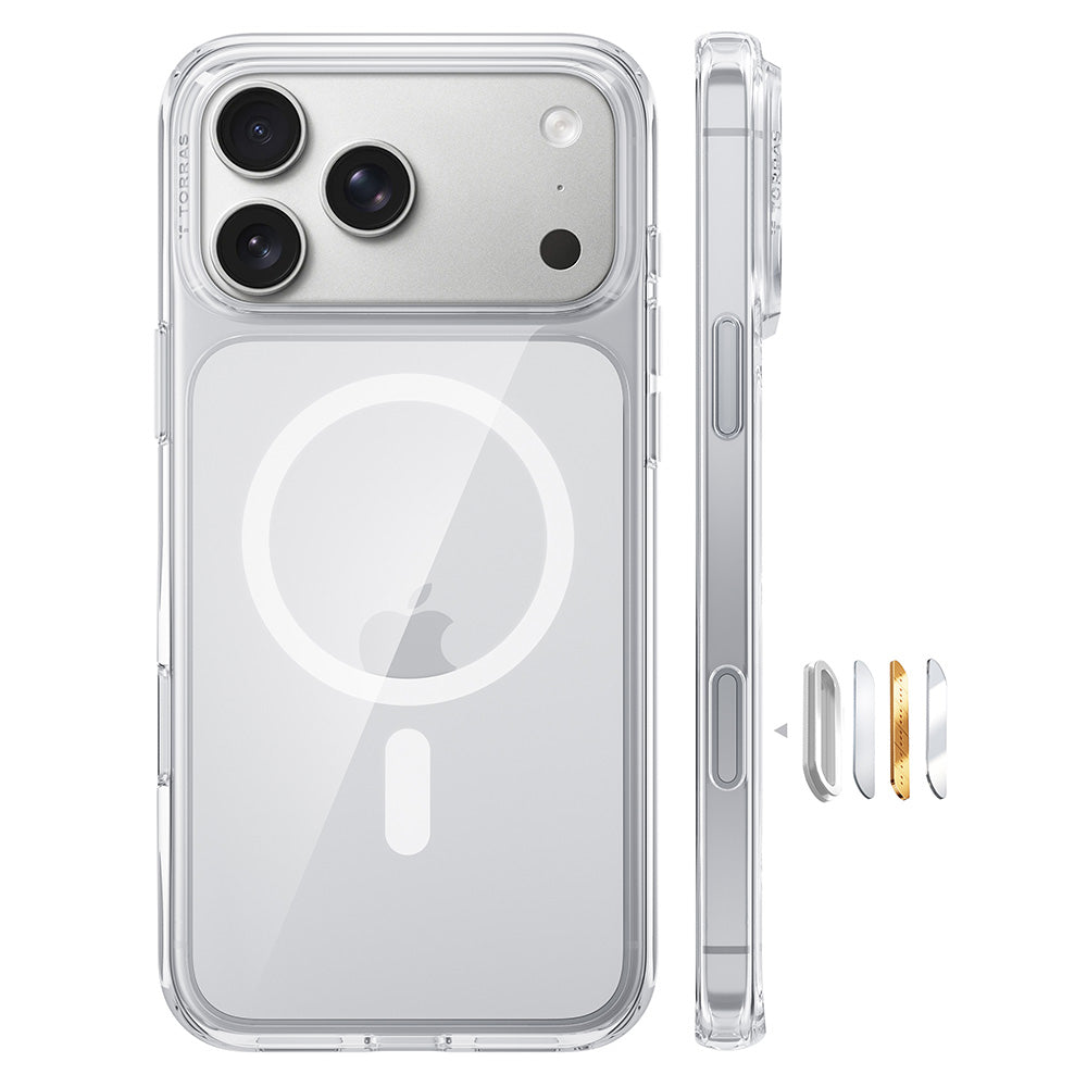 Coque MagSafe pour Apple iPhone 18 Pro / 17 Pro, Torras, Guardian, Transparente