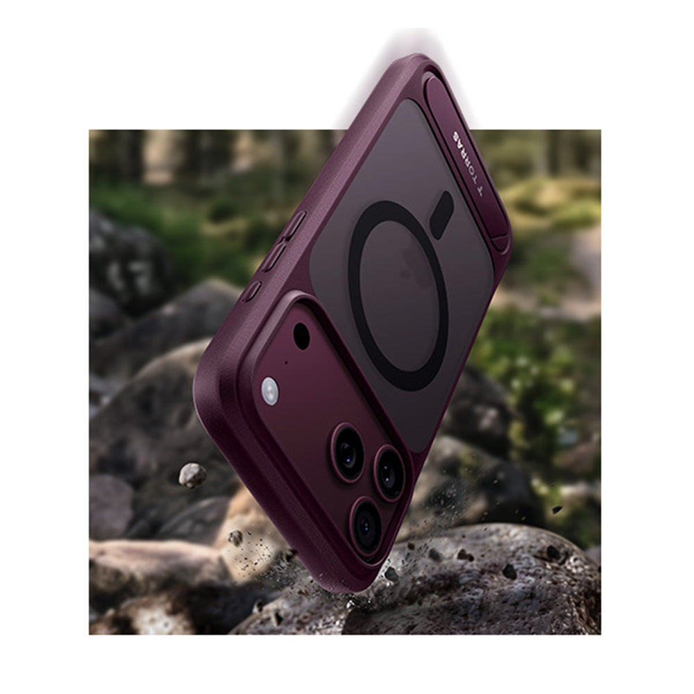 Coque MagSafe pour Apple iPhone 18 Pro / 17 Pro, Torras, Ostand L1 Guardian, Violet