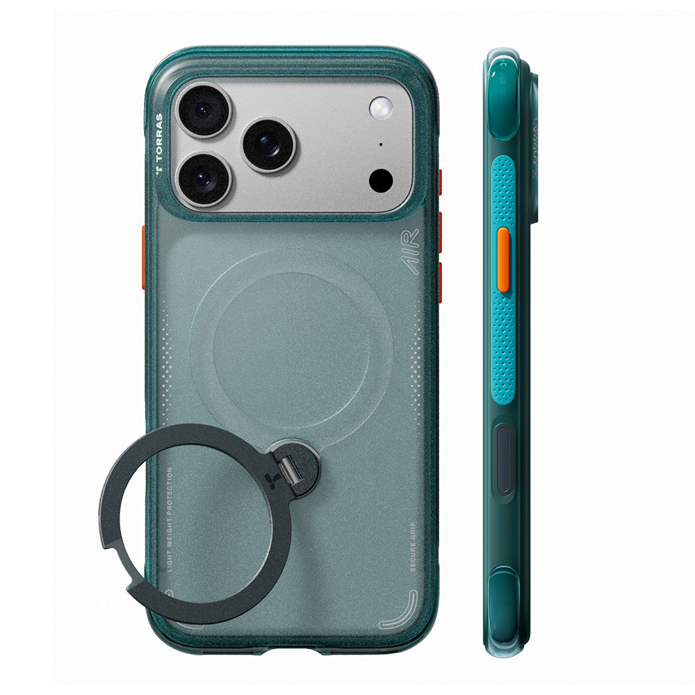 Coque MagSafe pour Apple iPhone 18 Pro / 17 Pro, Torras, Ostand Q3 Air, Vert