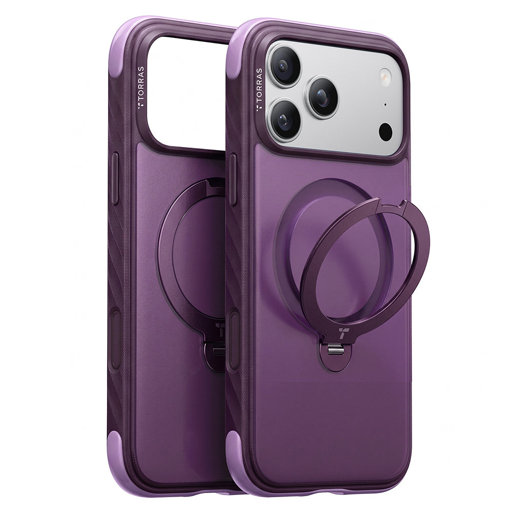 Coque MagSafe pour Apple iPhone 18 Pro / 17 Pro, Torras, Ostand Q3 Rugged, Violet