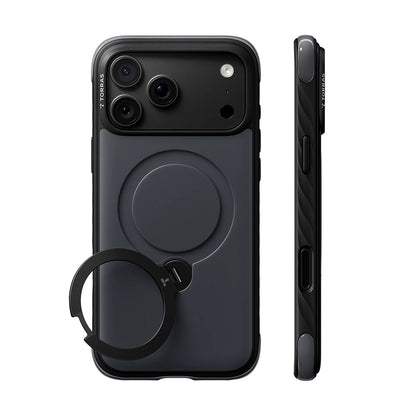 Coque MagSafe pour Apple iPhone 18 Pro / 17 Pro, Torras, Ostand Q3 Rugged, Noire