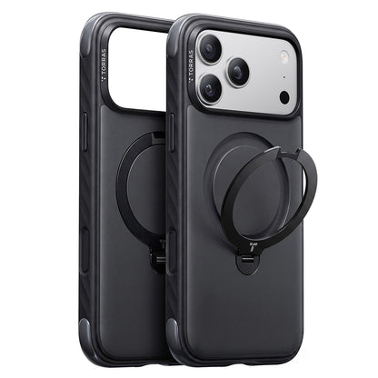 Coque MagSafe pour Apple iPhone 18 Pro / 17 Pro, Torras, Ostand Q3 Rugged, Noire