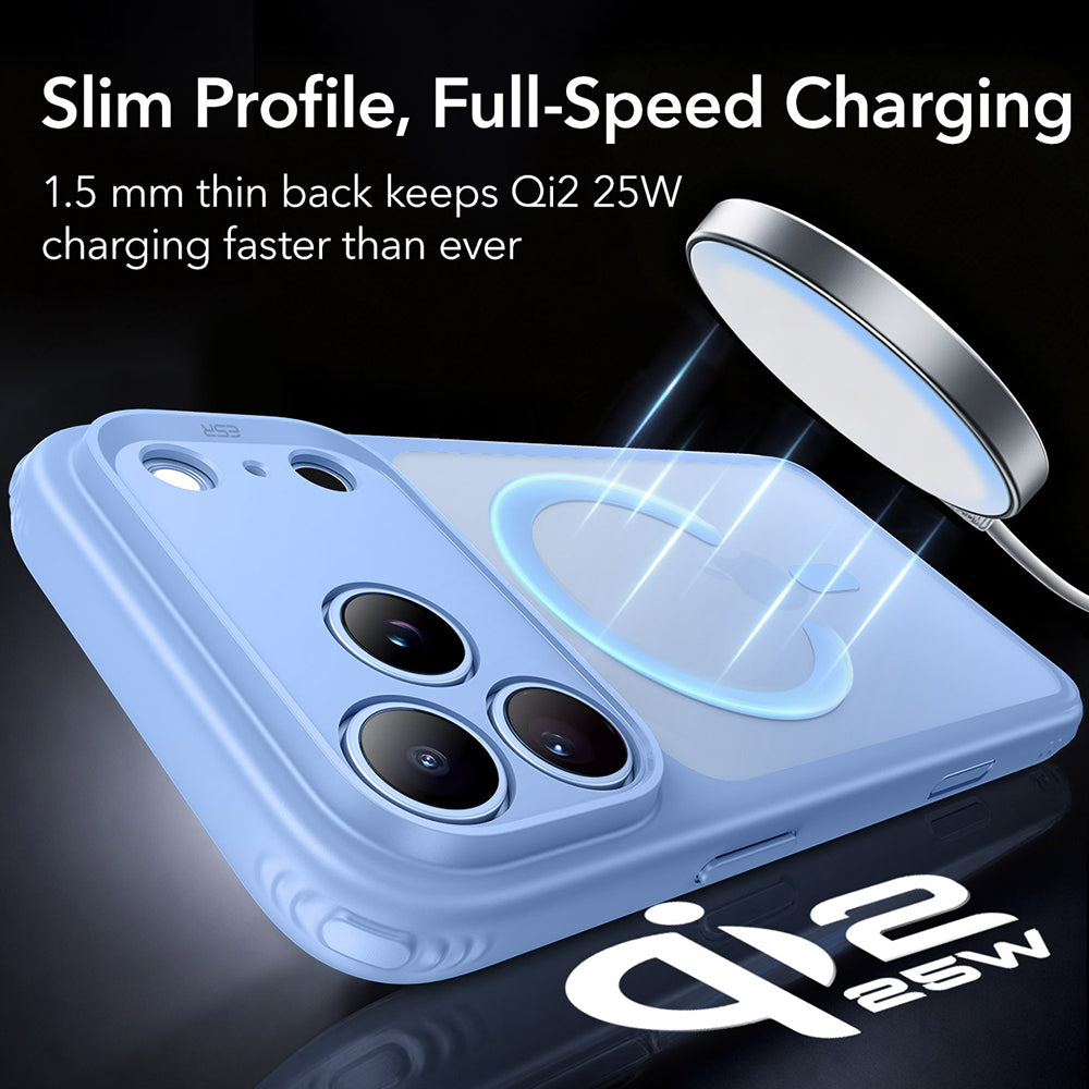 Coque MagSafe pour Apple iPhone 18 Pro, ESR, Classic Hybrid, Bleu Satiné